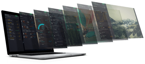 Zipato app screens on a laptop